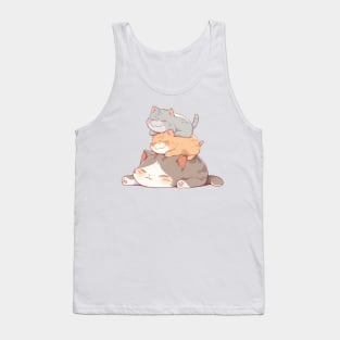 3 British Shorthair Cats Sleeping Tank Top